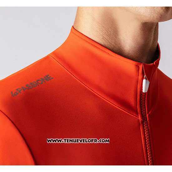 2019 Maillot Ciclismo La Passione Rouge Noir Manches Longues et Cuissard